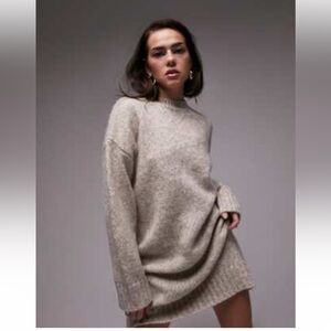 Topshop Mink Knit Mini Dress